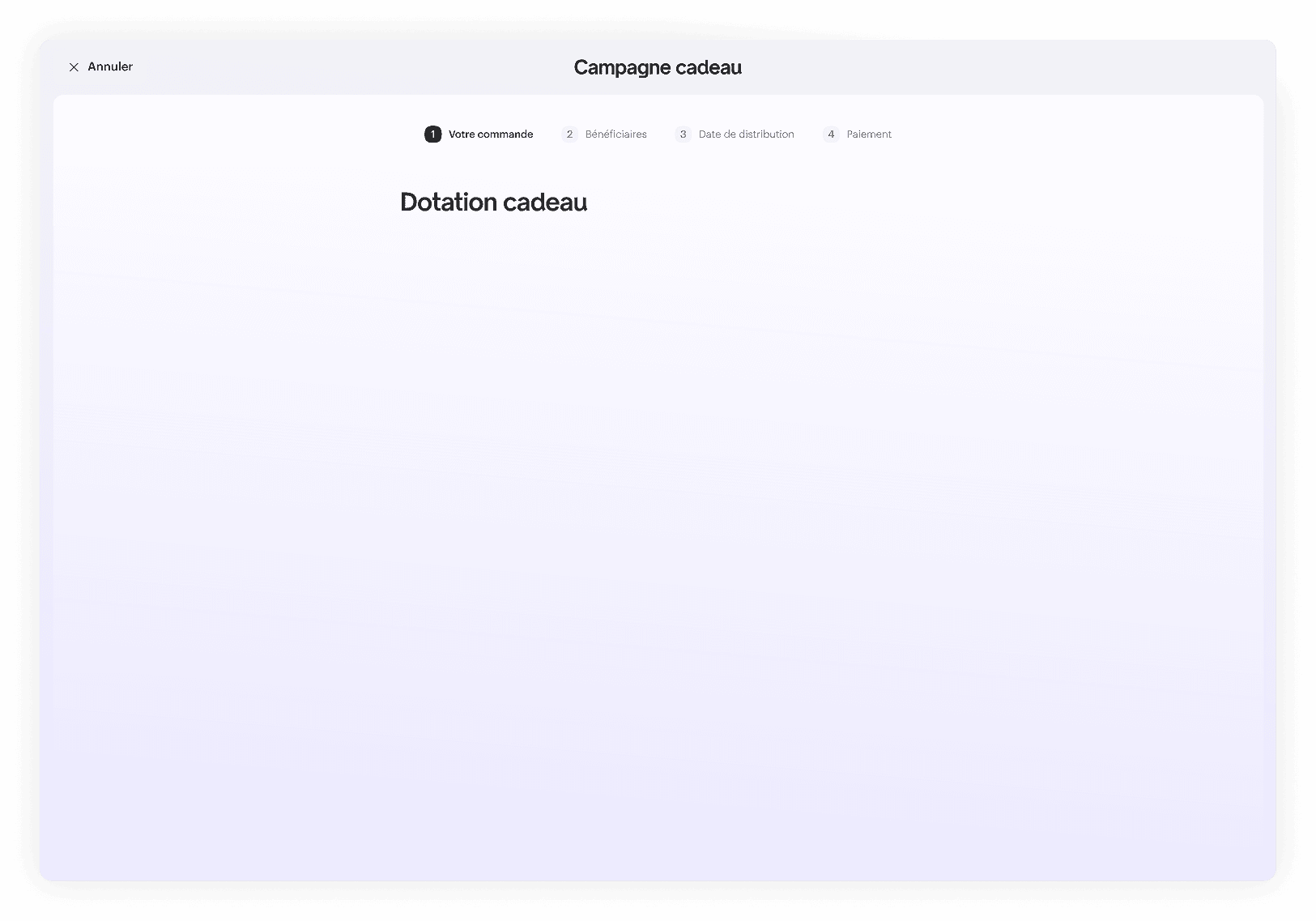 Interface de campagne cadeau