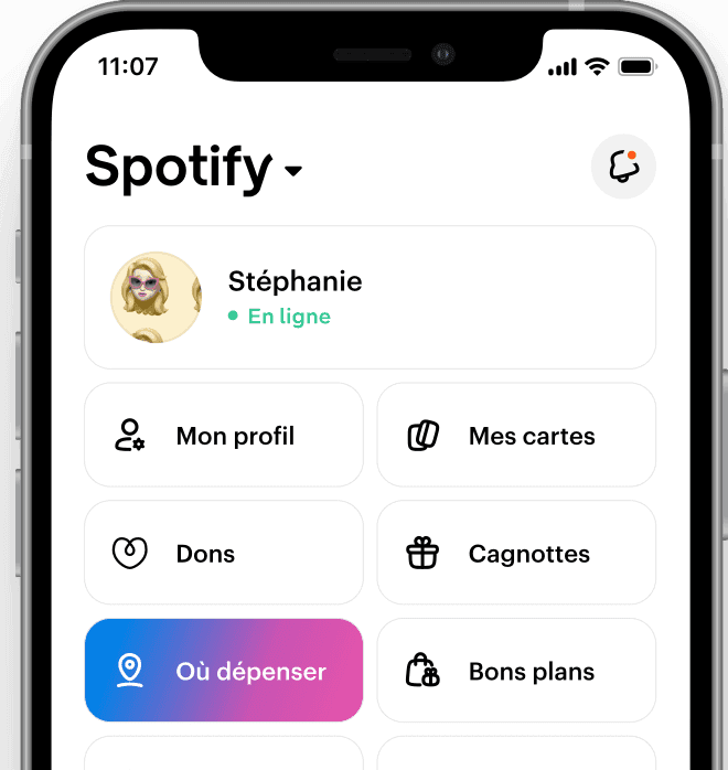 Swile app screen 