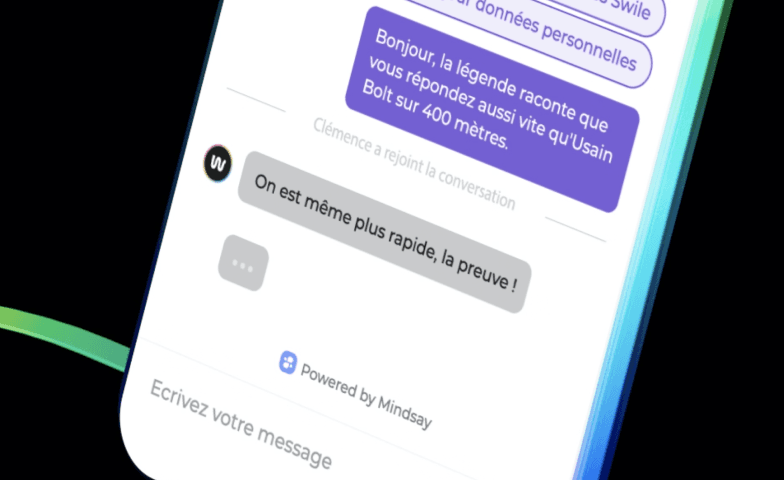 visuel application chat avec support