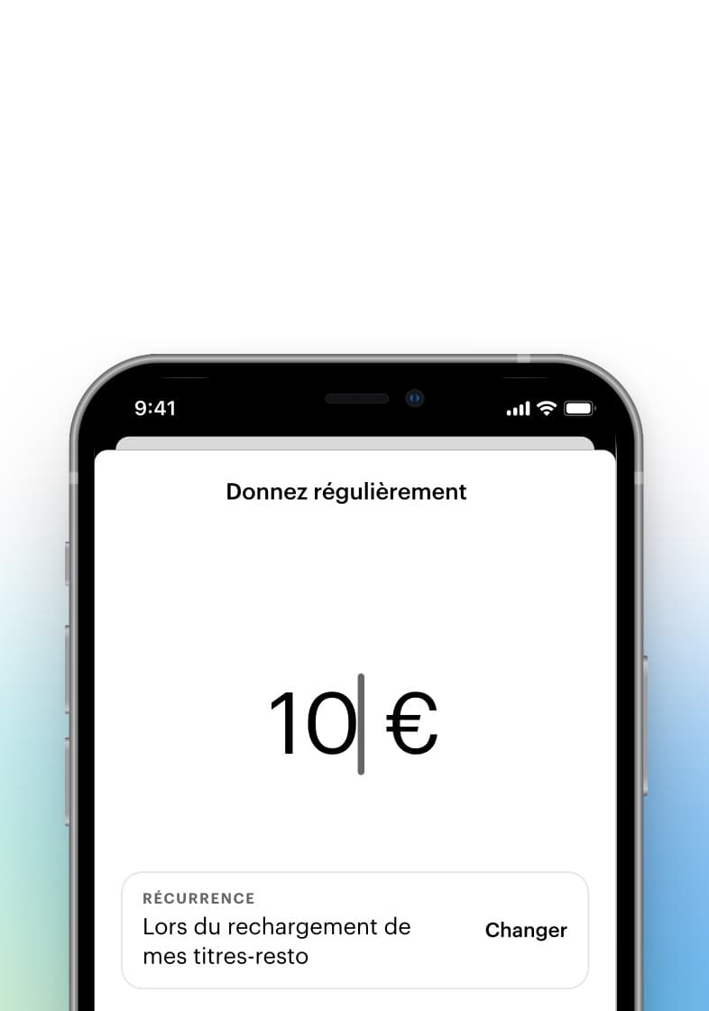 Swile app screen donation