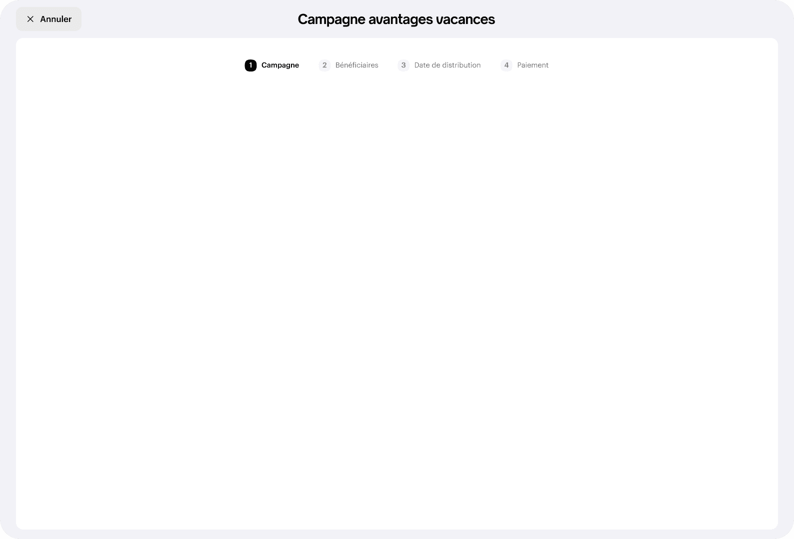 Interface admin Avantages vacances